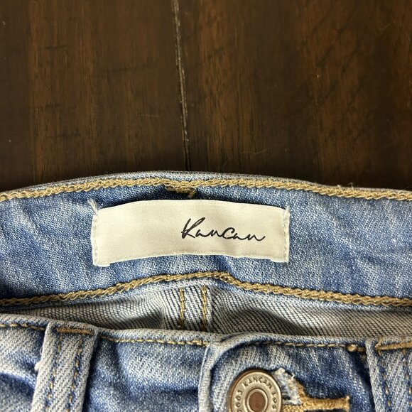 Kancan Distressed Light Wash Cuffed Ankle Jeans - Picture 3 of 6